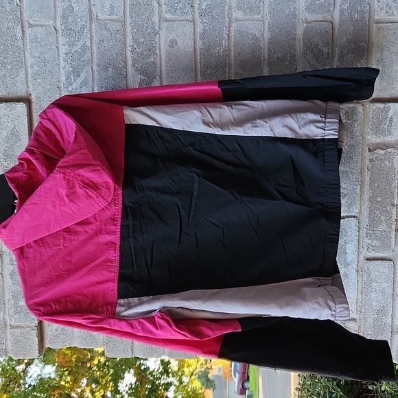Ashley Jacket Womens 26 international Windbreaker Track Size Large Pink Black - Picture 2 of 8